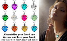 Load image into Gallery viewer, Month of URN Cremation Necklaces pendant for Ashes &quot;Always in My Heart&quot;
