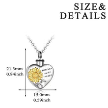 Load image into Gallery viewer, Cremation Urn Necklace of Sunflower for Ashes
