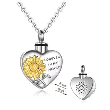 Load image into Gallery viewer, Cremation Urn Necklace of Sunflower for Ashes
