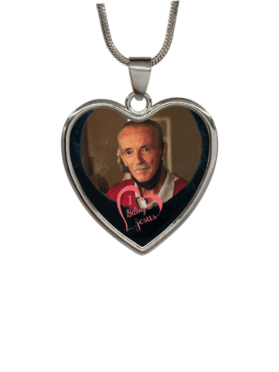 New Type Of Personalized I BELONG TO JESUS Memorial Heart Photo Necklace