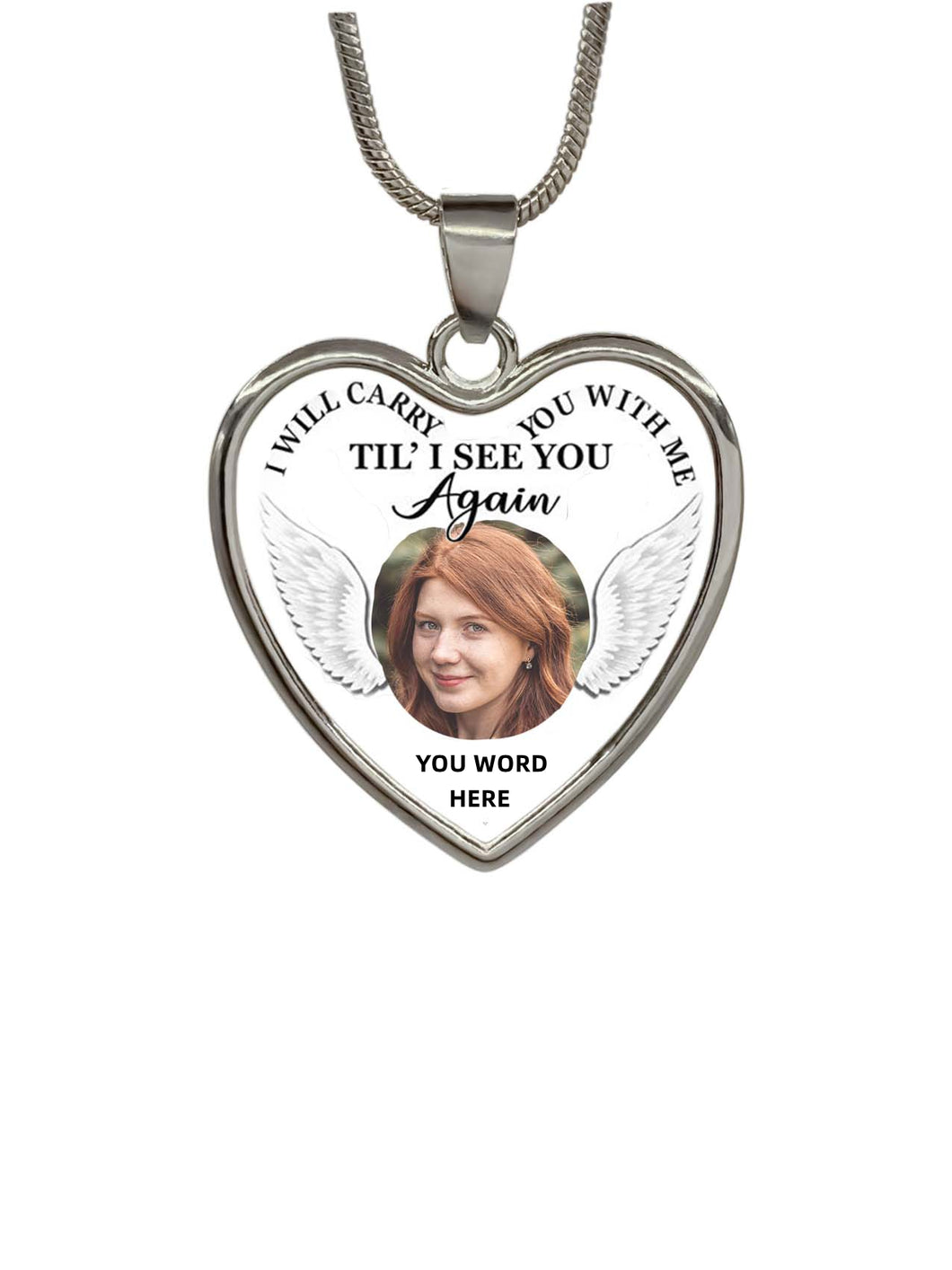 New Type Of Personalized With Me Memorial Heart Photo Necklace